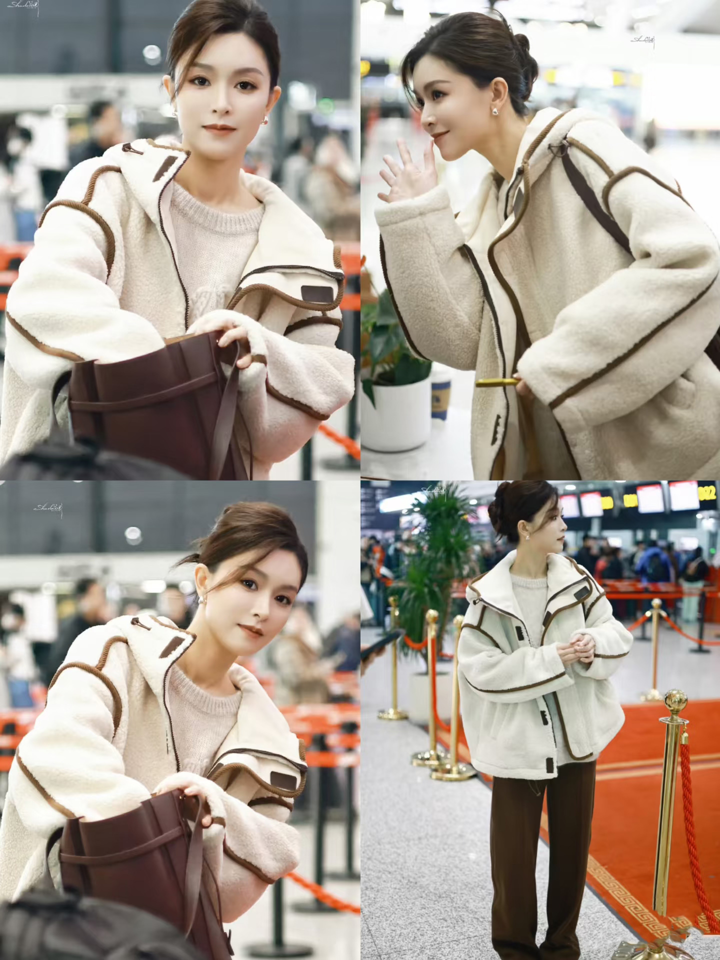 设计师品牌~2024年冬季新款撞色滚边条摇粒绒连帽外套