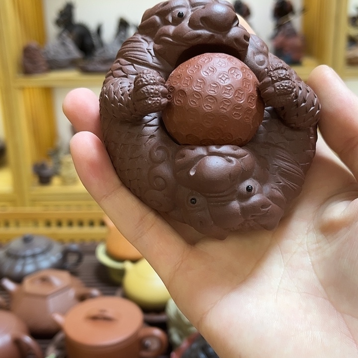 茶宠紫砂紫砂时来运转茶宠摆件