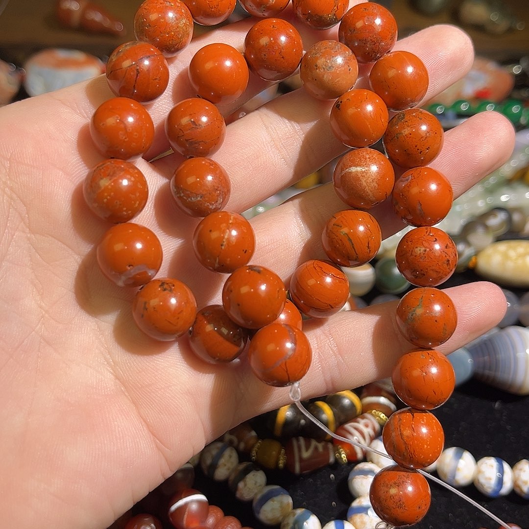 玛瑙/玉髓未镶嵌珠宝半成品红石卡12mm