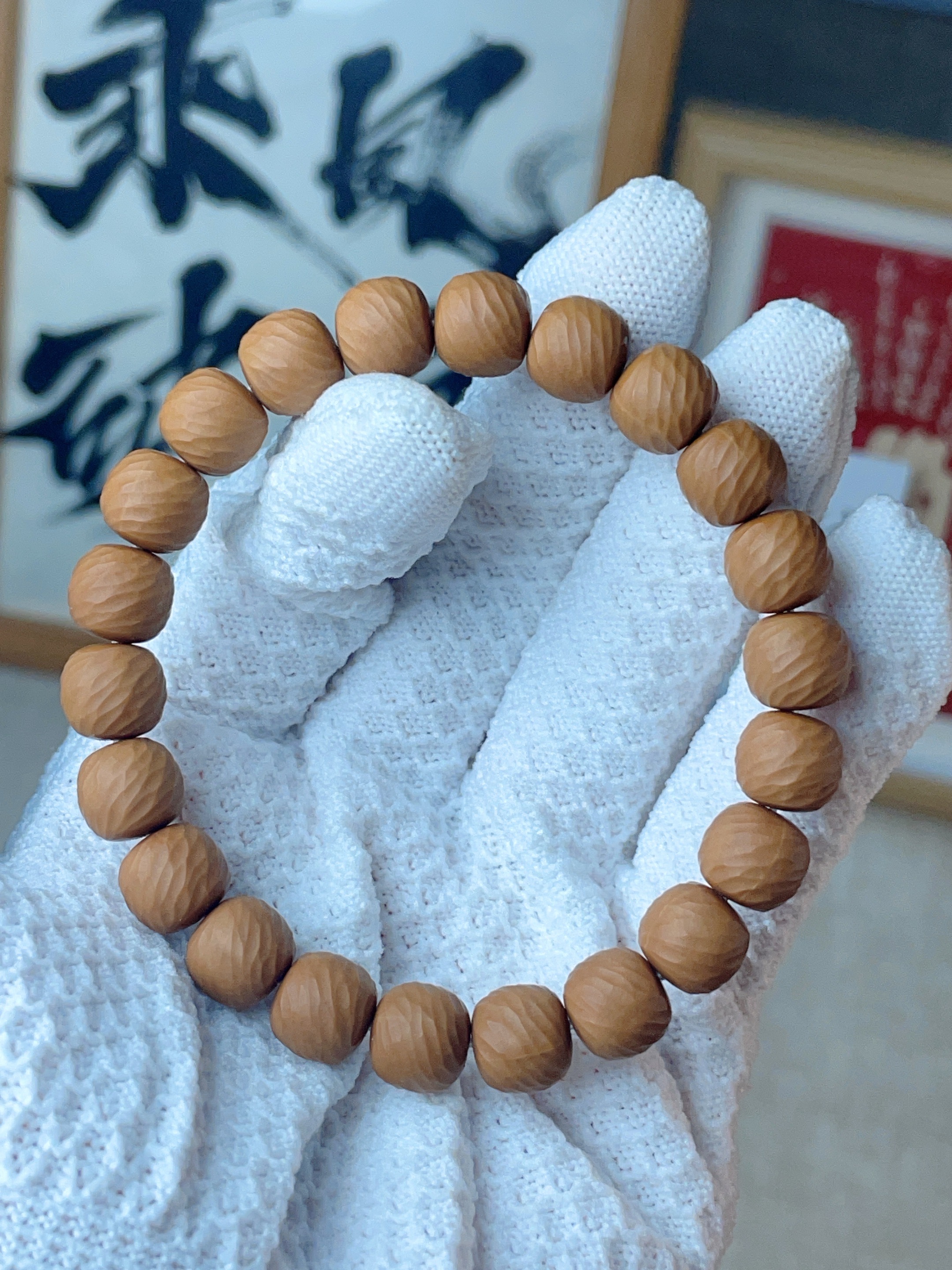 全品纯手工雕刻云锦猴头手串 高品质包售后