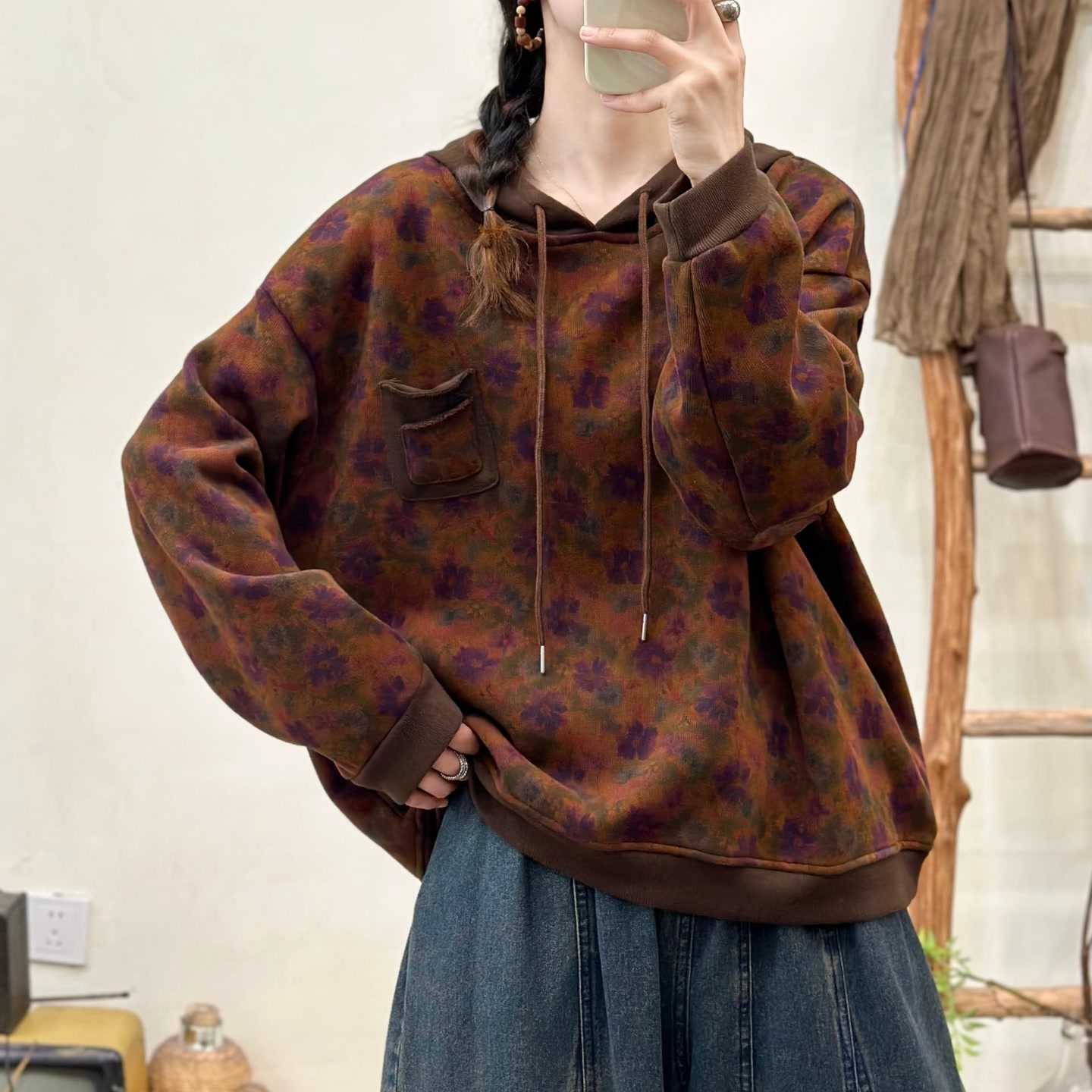 18929新款秋冬加绒休闲卫衣百搭宽松大气