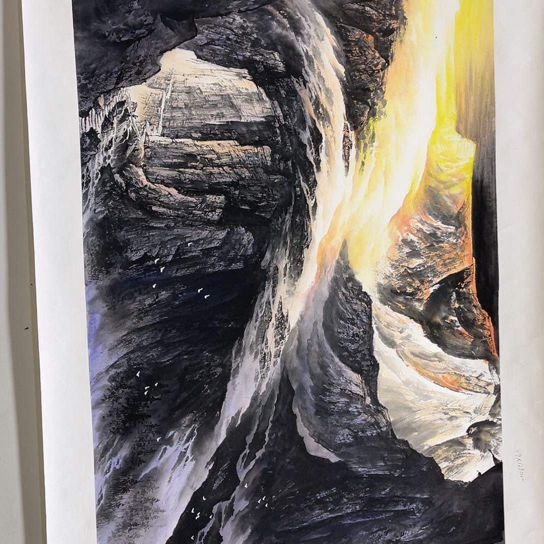 云***树国画黎俸禄金袍原作