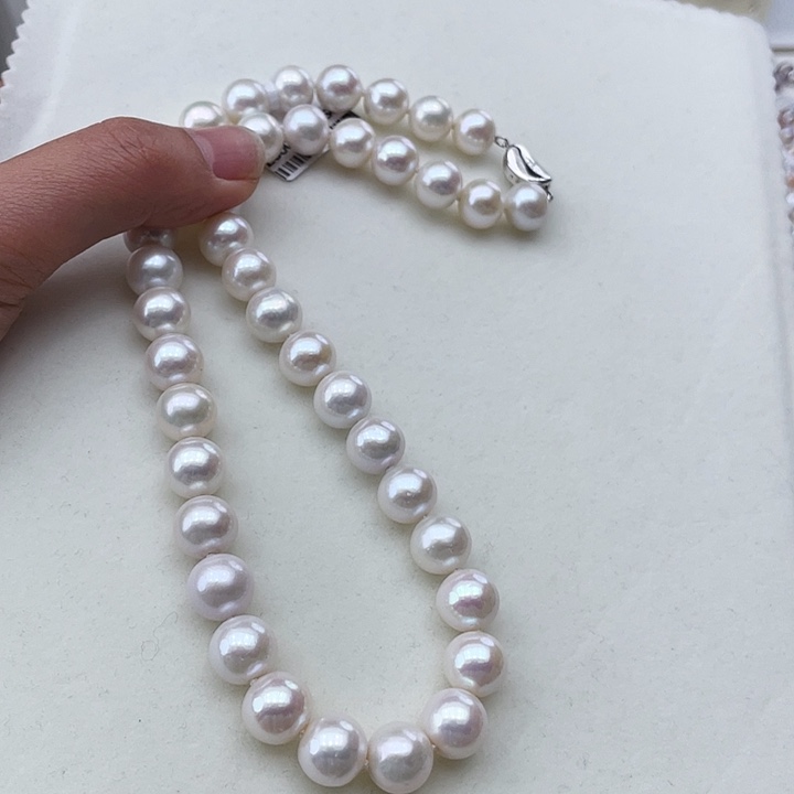 淡水珍珠颈饰银S925镶嵌卡11极光炫彩高品