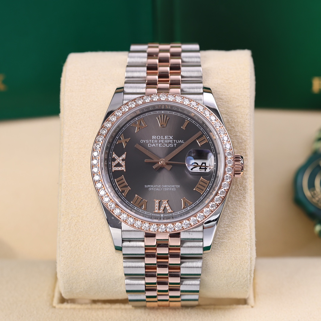 95新 Rolex/劳力士 126281 新款间玫瑰金日志 36mm 2019年保卡