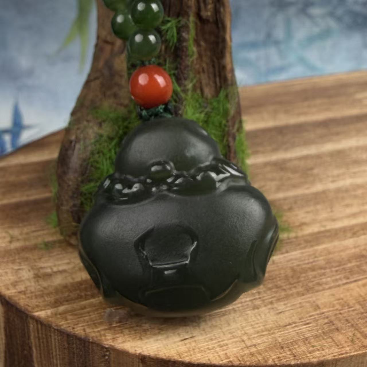 大肚佛挂件和田玉D029