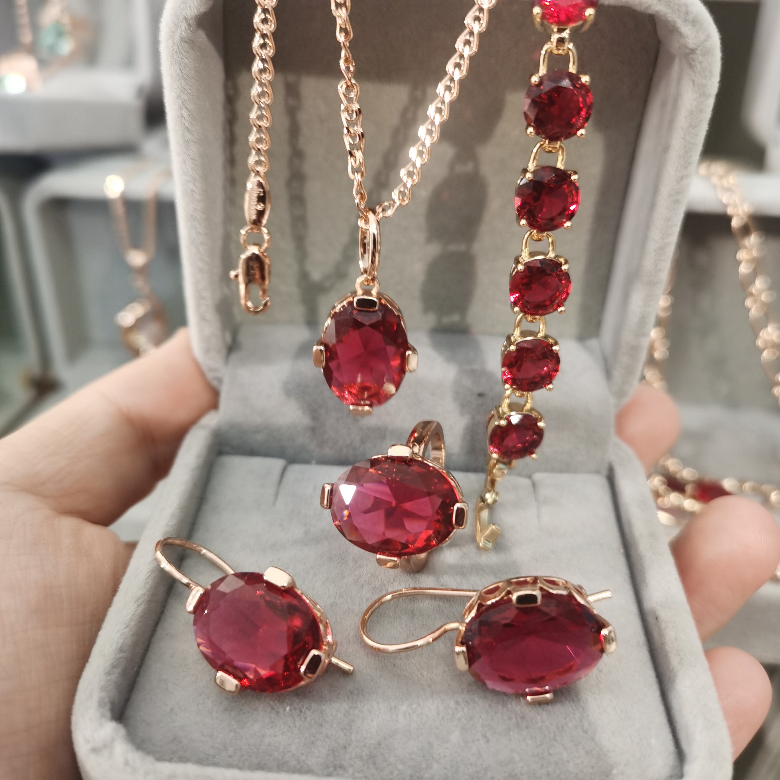 铜合金耳饰 121不掉色铜镀红金欧美素款585时尚百搭小众气质