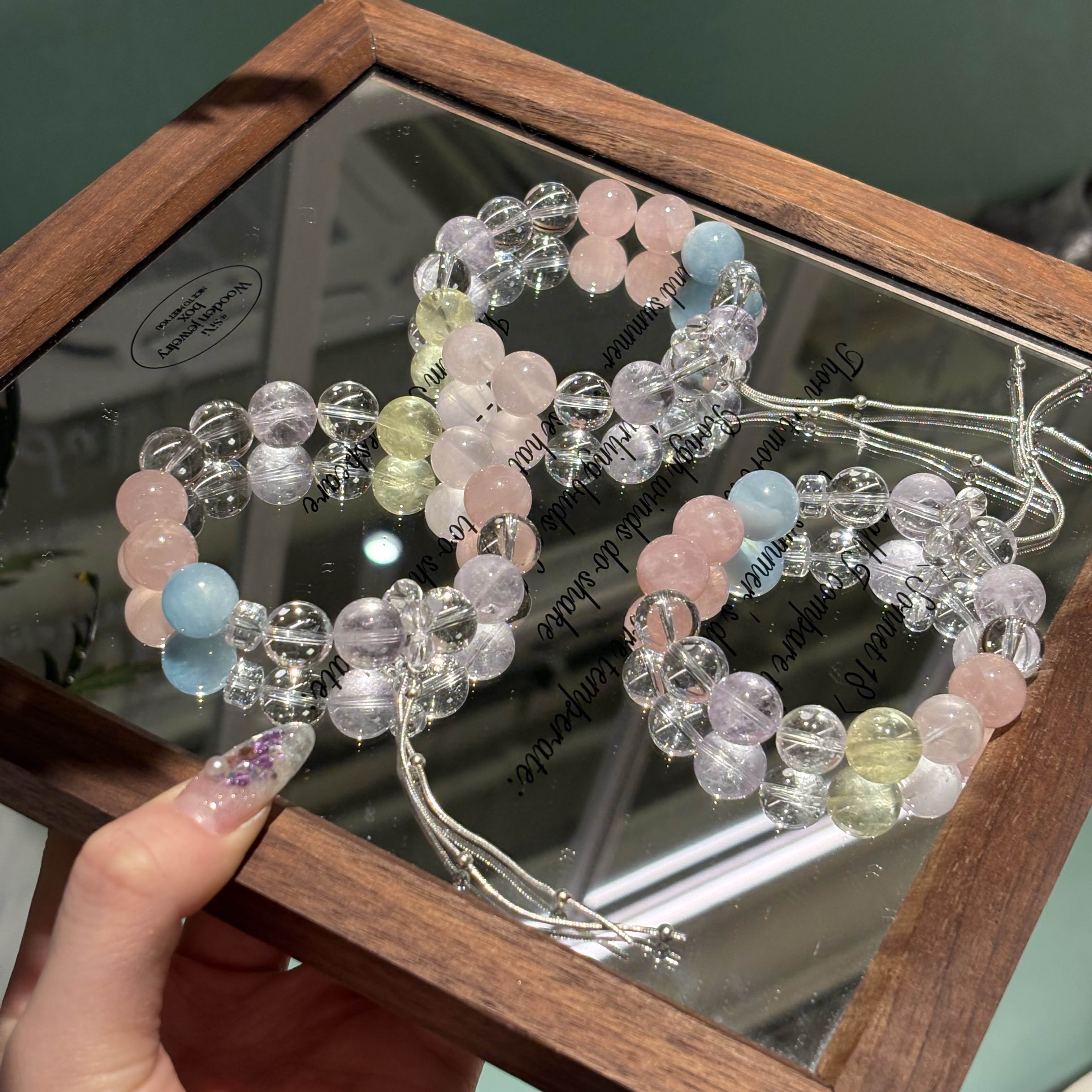 【糖果罐城堡2.0】白水晶粉水晶紫水晶单圈设计款手串 珠宝多样性 