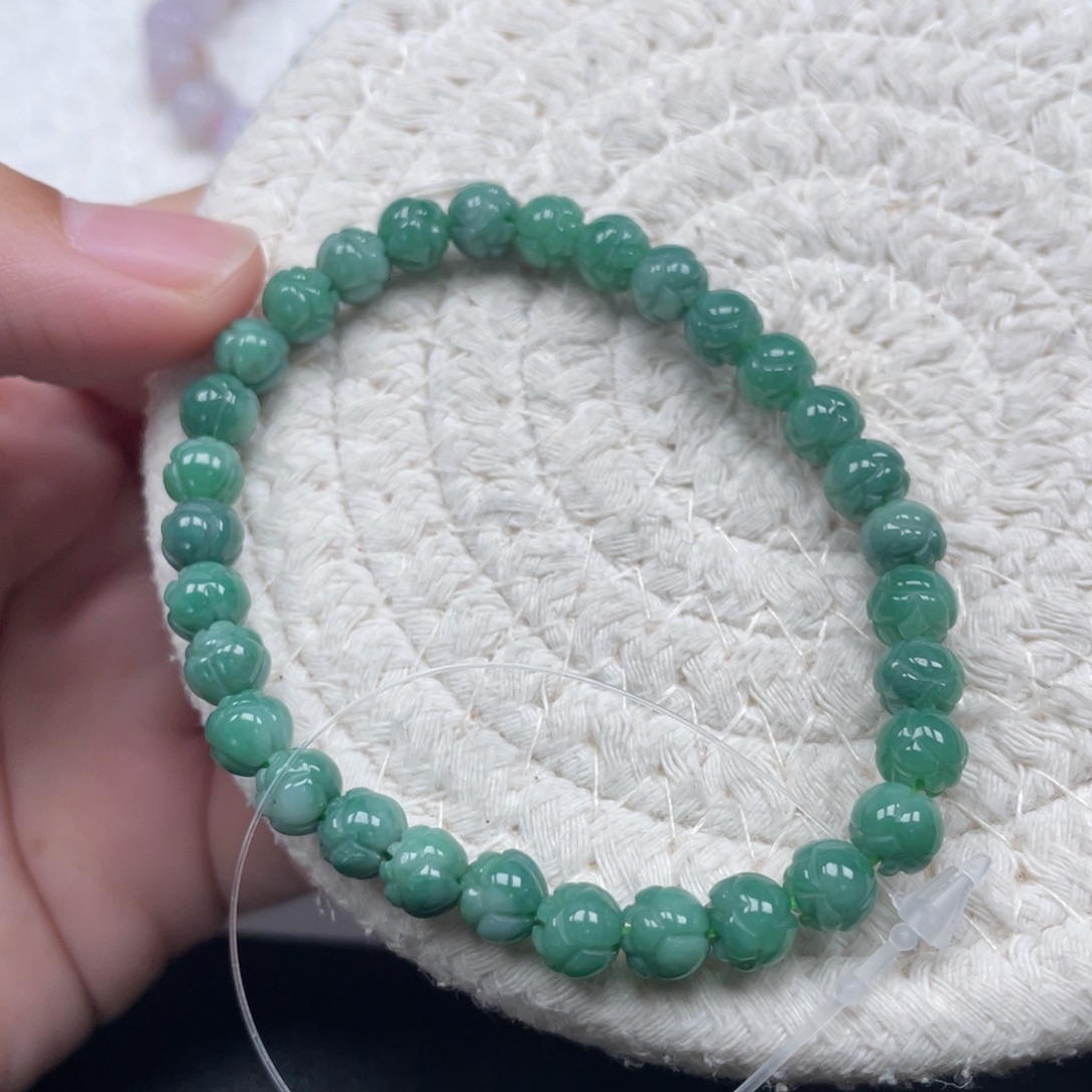 翡翠未镶嵌颈饰天然A货缅甸翡翠6.3mm