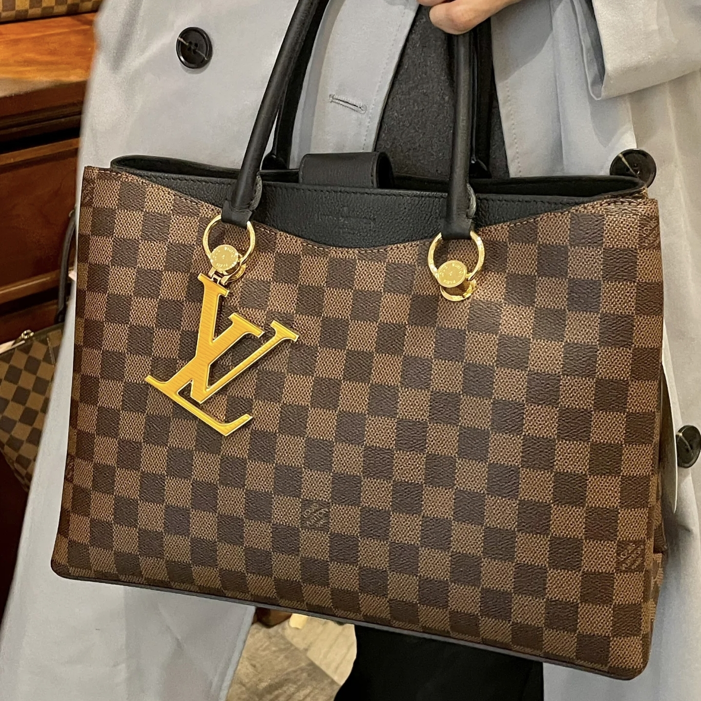 99新 LouisVuitton/路易威登 蔚蓝/棋盘格 传奇手提单肩包通勤包