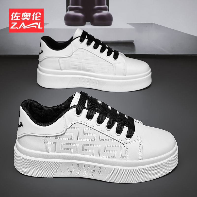 男鞋子潮鞋2025新款春季小众潮流百搭厚底小白鞋学生运动休闲鞋男