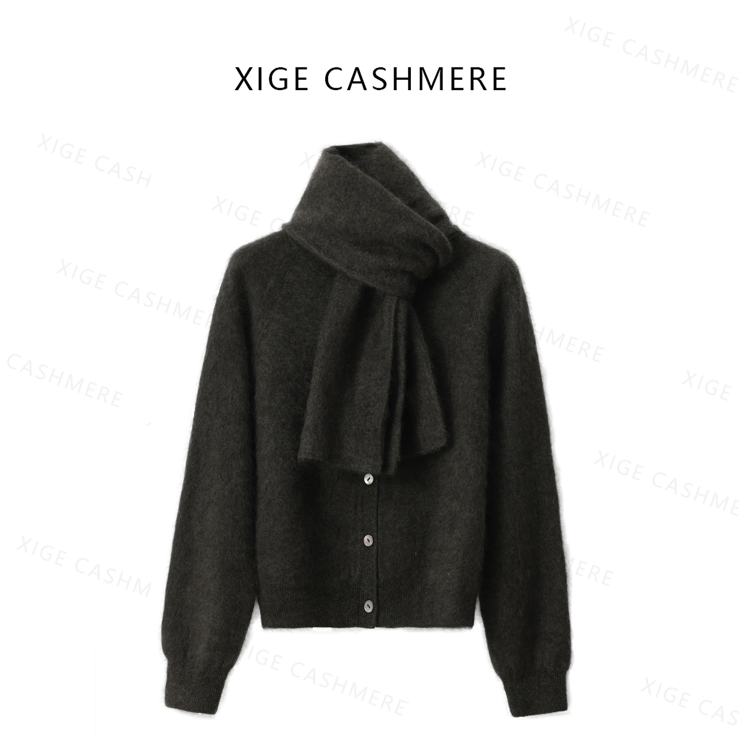 真贝·飘柔【风云】喜歌羊绒 100山羊绒女士围巾套装 7769 7770