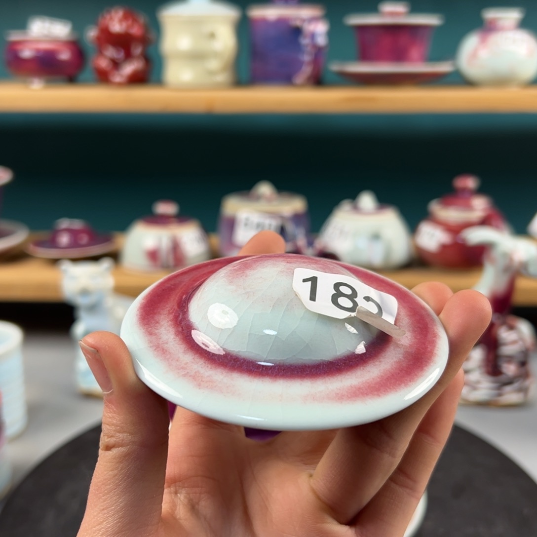 瓷片微瑕飞碟盖置纯手工