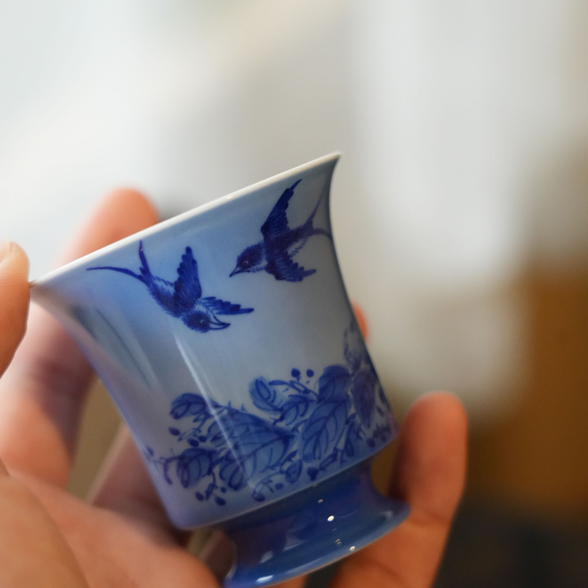 【雲梦】燕子月影撇口杯