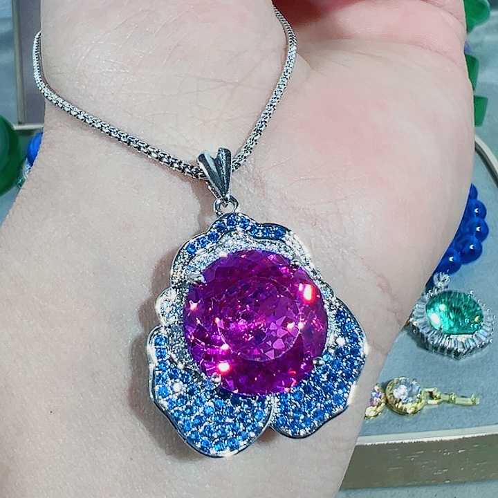 钨金红色蓝色满钻镶嵌