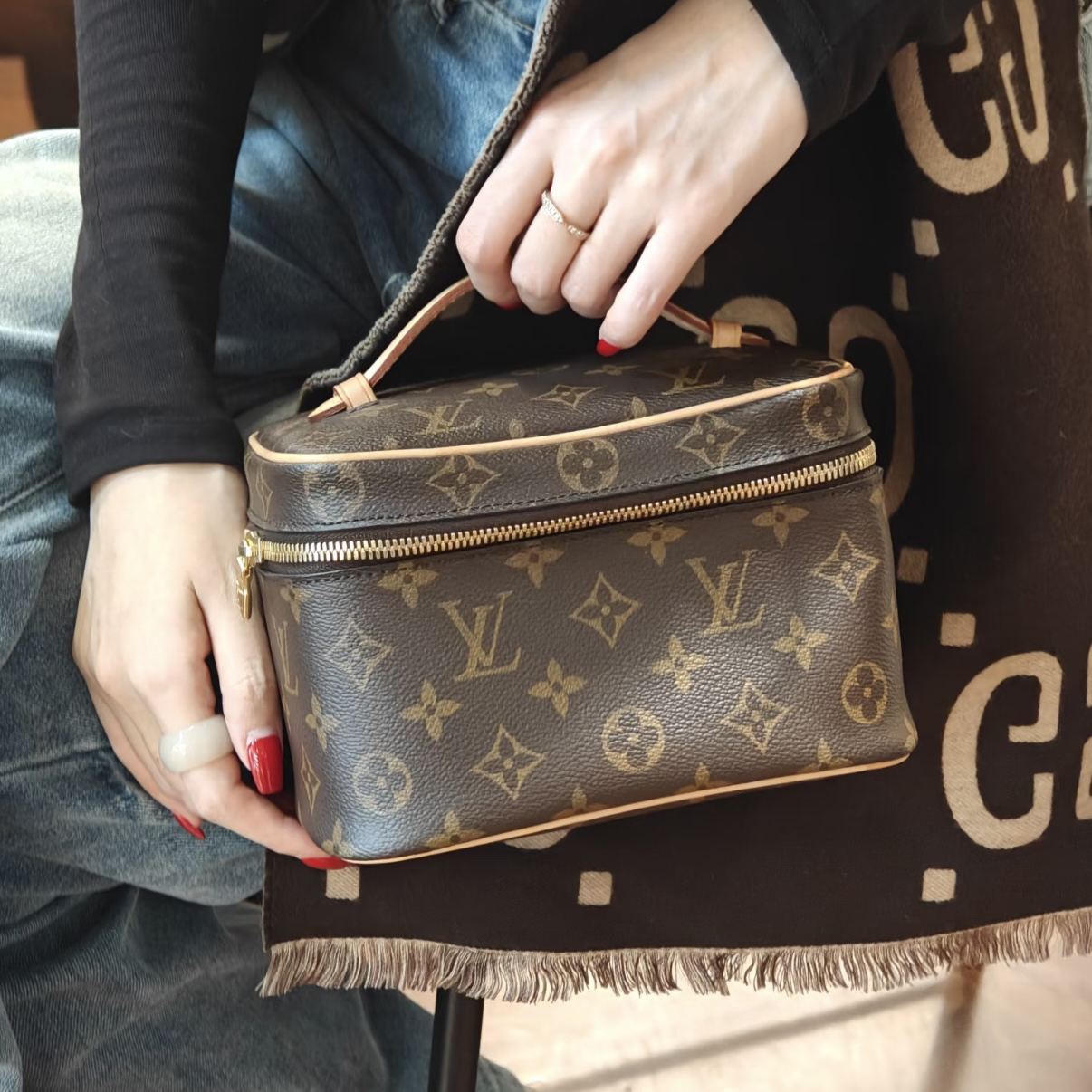 99新 LouisVuitton/路易威登 老花化妆包手提包/3232