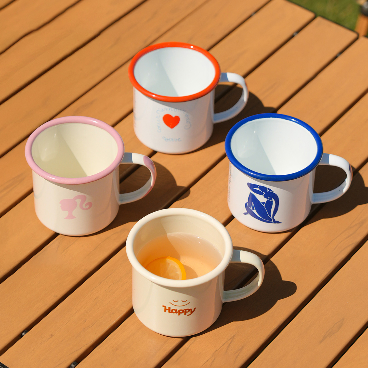 【原始人搪瓷杯子】便携式搪瓷马克杯联名露营野餐便携餐具搪瓷碗盘