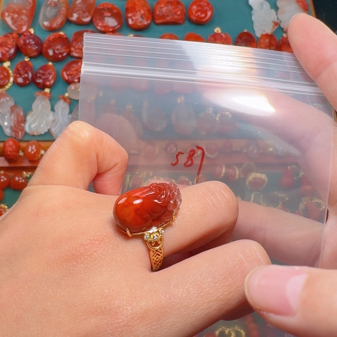 南红玛瑙南红12+银S925镶嵌