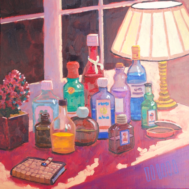 40x40王甜心工作室画作仅1件《与酒时光》手绘画布非王甜心本人绘画