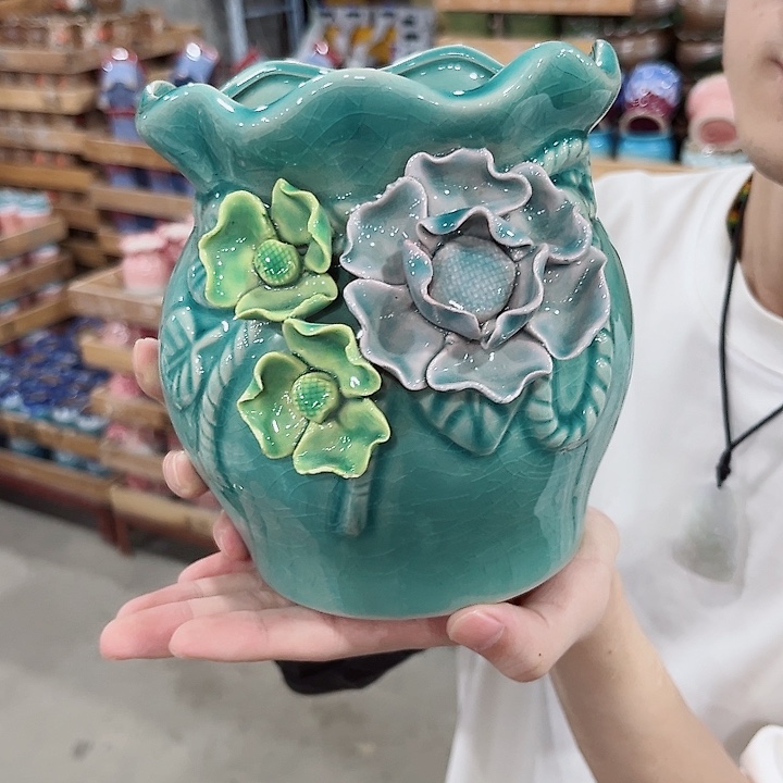 有孔.凑单10元陶瓷花盆发货！
