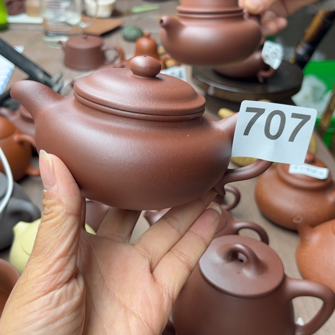 紫砂茶壶紫泥半手瑕疵220cc