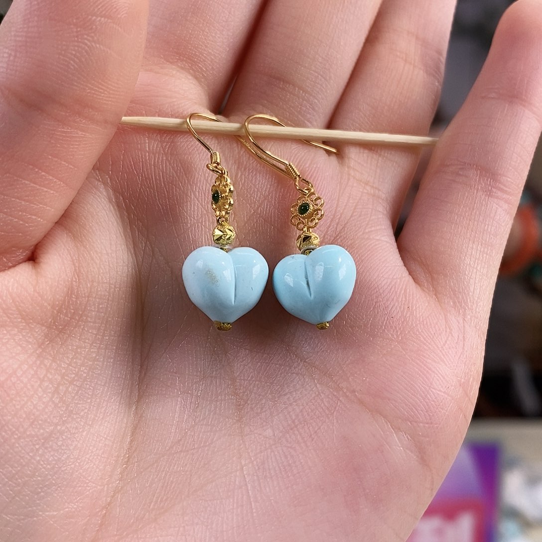 绿松石银S925镀金镶嵌珠宝奇石