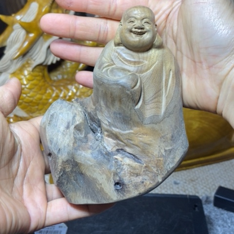 金丝楠弥勒佛摆件