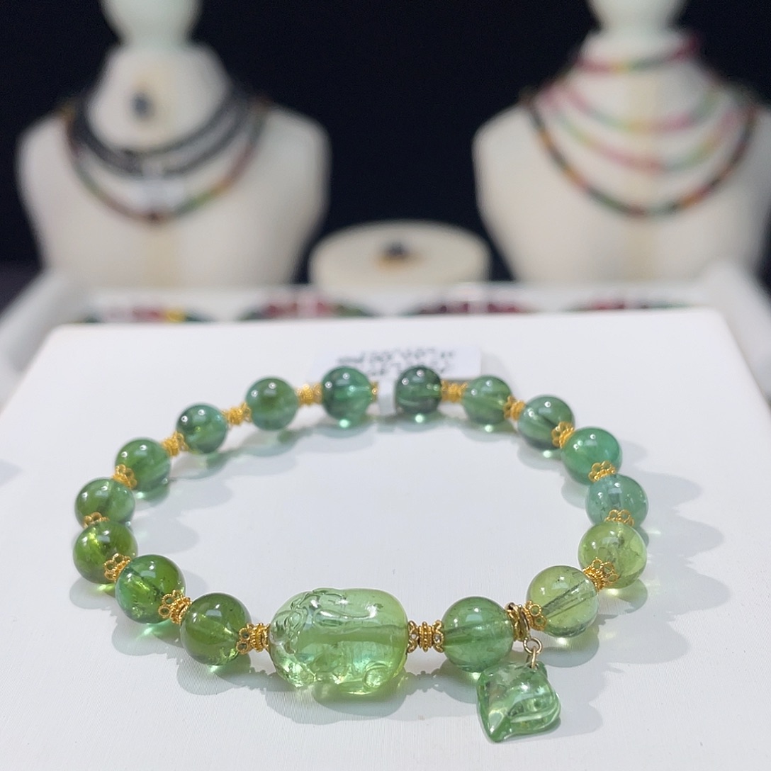 碧玺手串未镶嵌7.3mm±