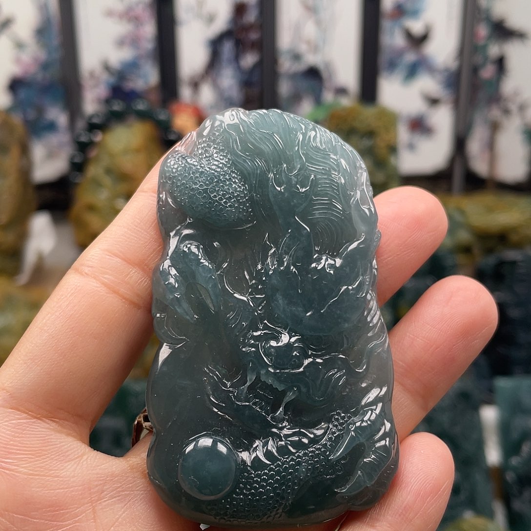 翡翠未镶嵌颈饰天然翡翠a货龙