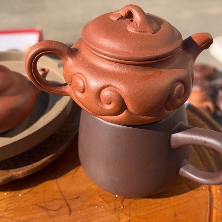 紫砂茶案降坡如意仿古140cc