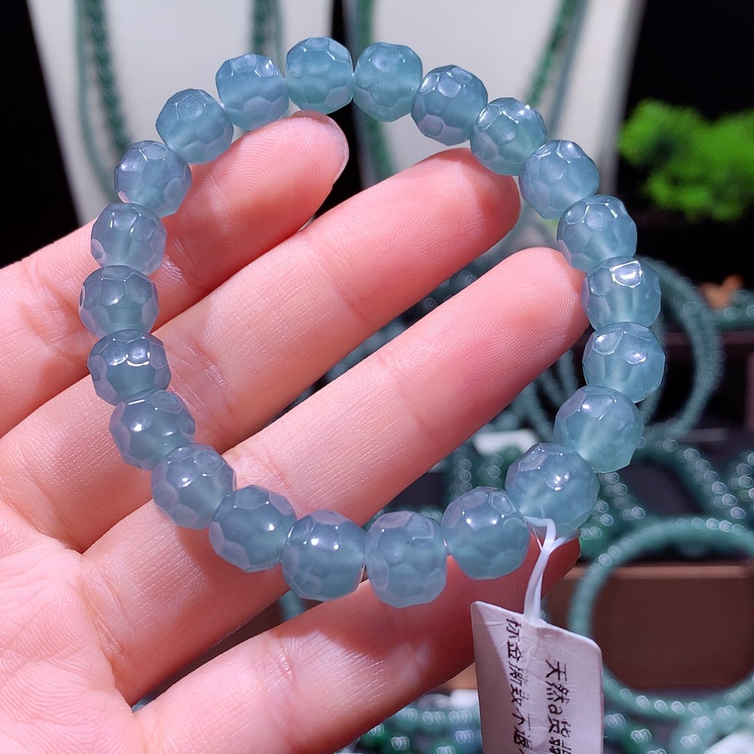 翡翠未镶嵌手链天然a货翡翠手串9.5