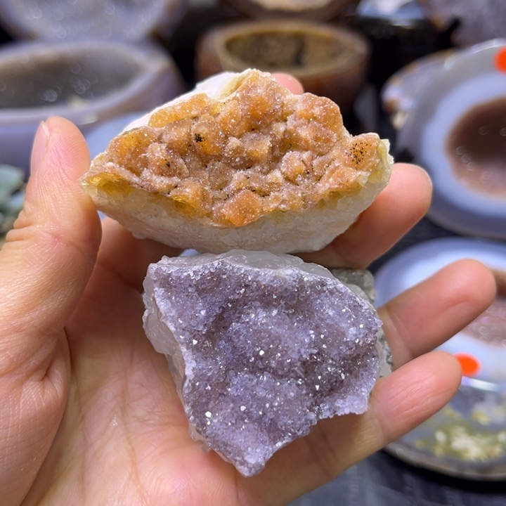 未镶嵌珠宝半成品水晶紫黄软块