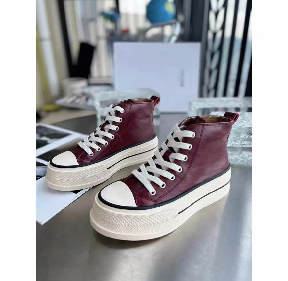 【TT专属】24新款疯马系列---马皮高帮增高厚底9132-5