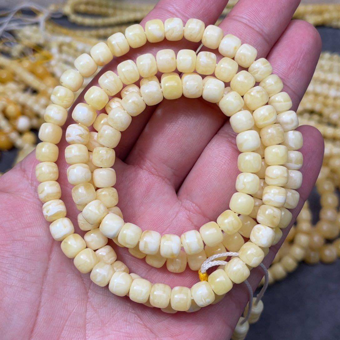 蜜蜡裸石未镶嵌蜜蜡佛珠6.5mm