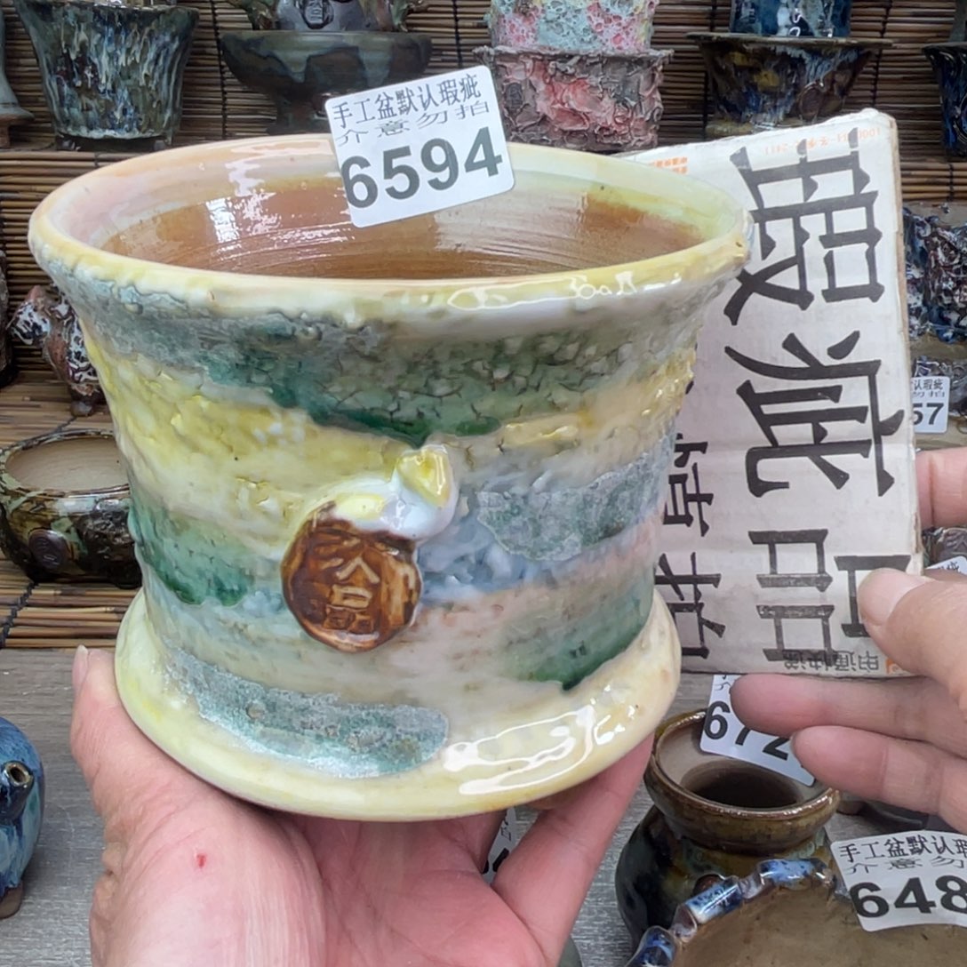 手工花盆默认瑕疵完美者勿拍