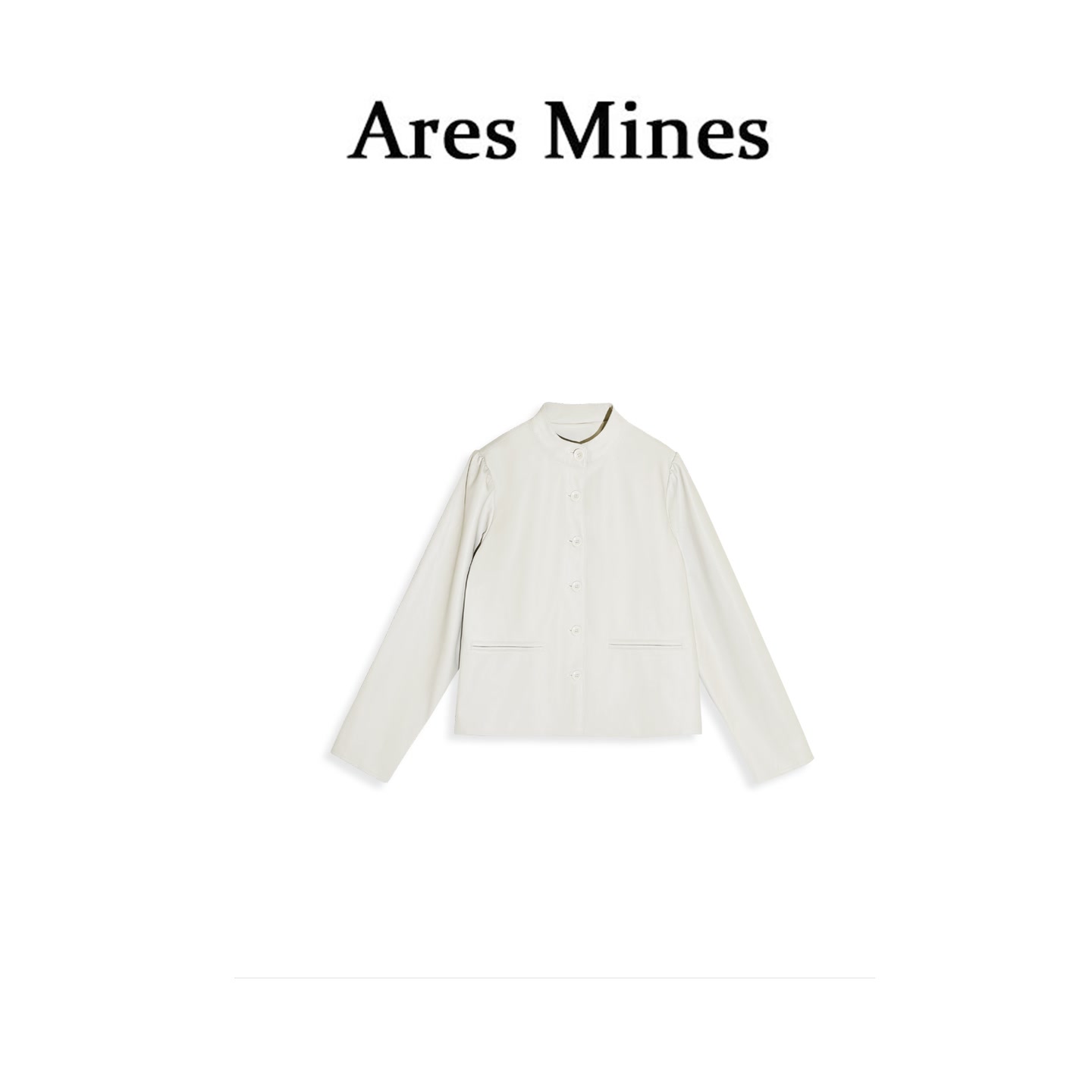 【盛朗熙Ares Mines】极简经典 复古气质单排扣短外套皮衣