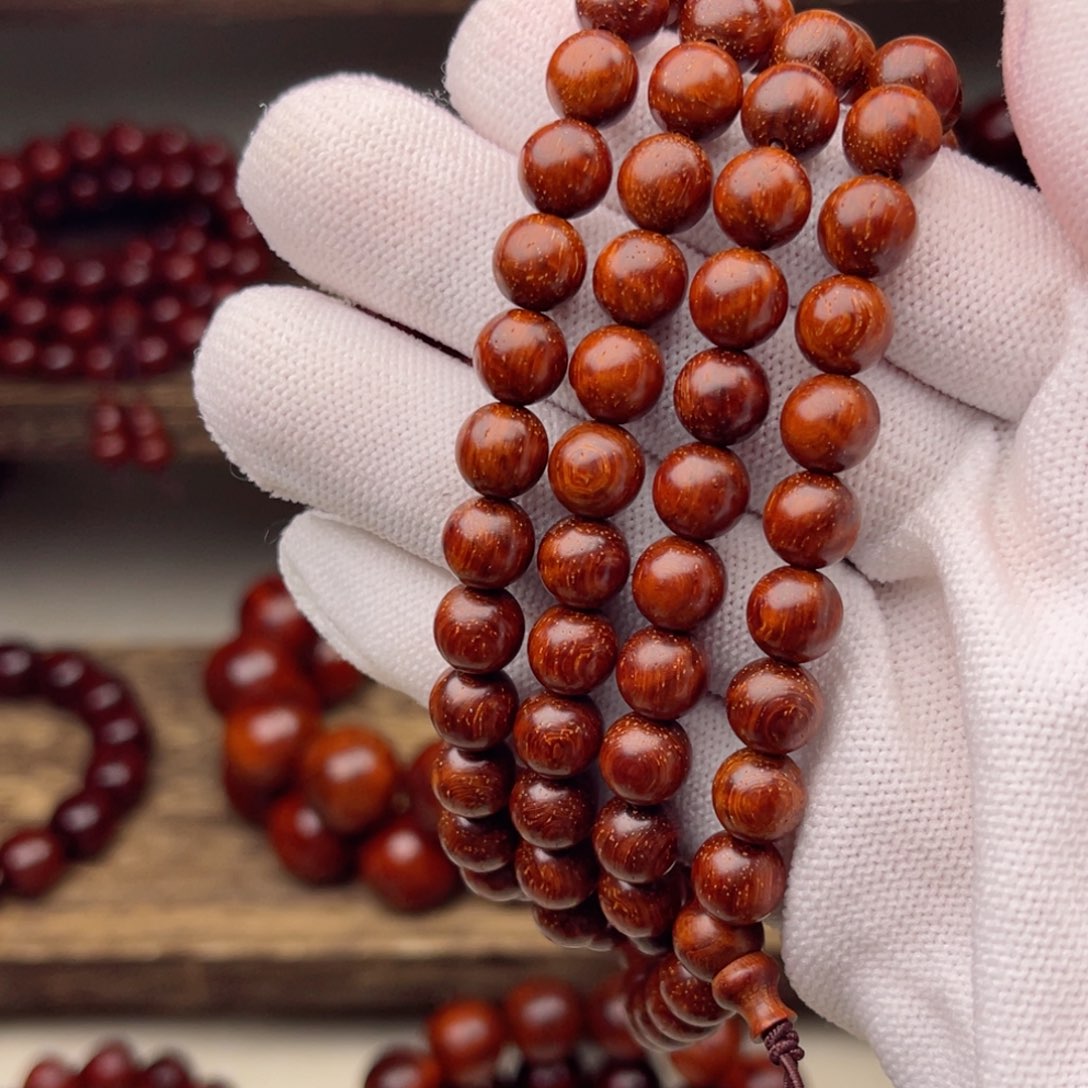 檀香紫檀（小叶紫檀）印度小叶紫檀0.8*108颗水波