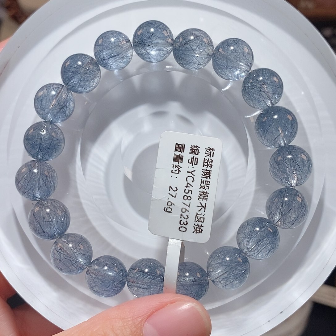 水晶手链未镶嵌F蓝兔毛10.2