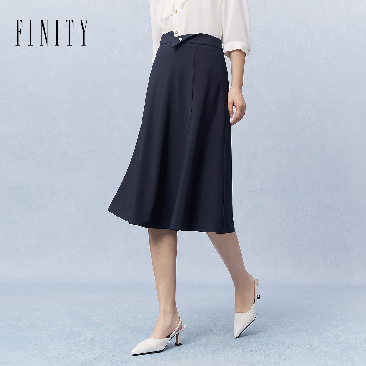【粉丝专享】FINITY 时尚气质简约中长款显瘦半身裙 F21XCD08Q1