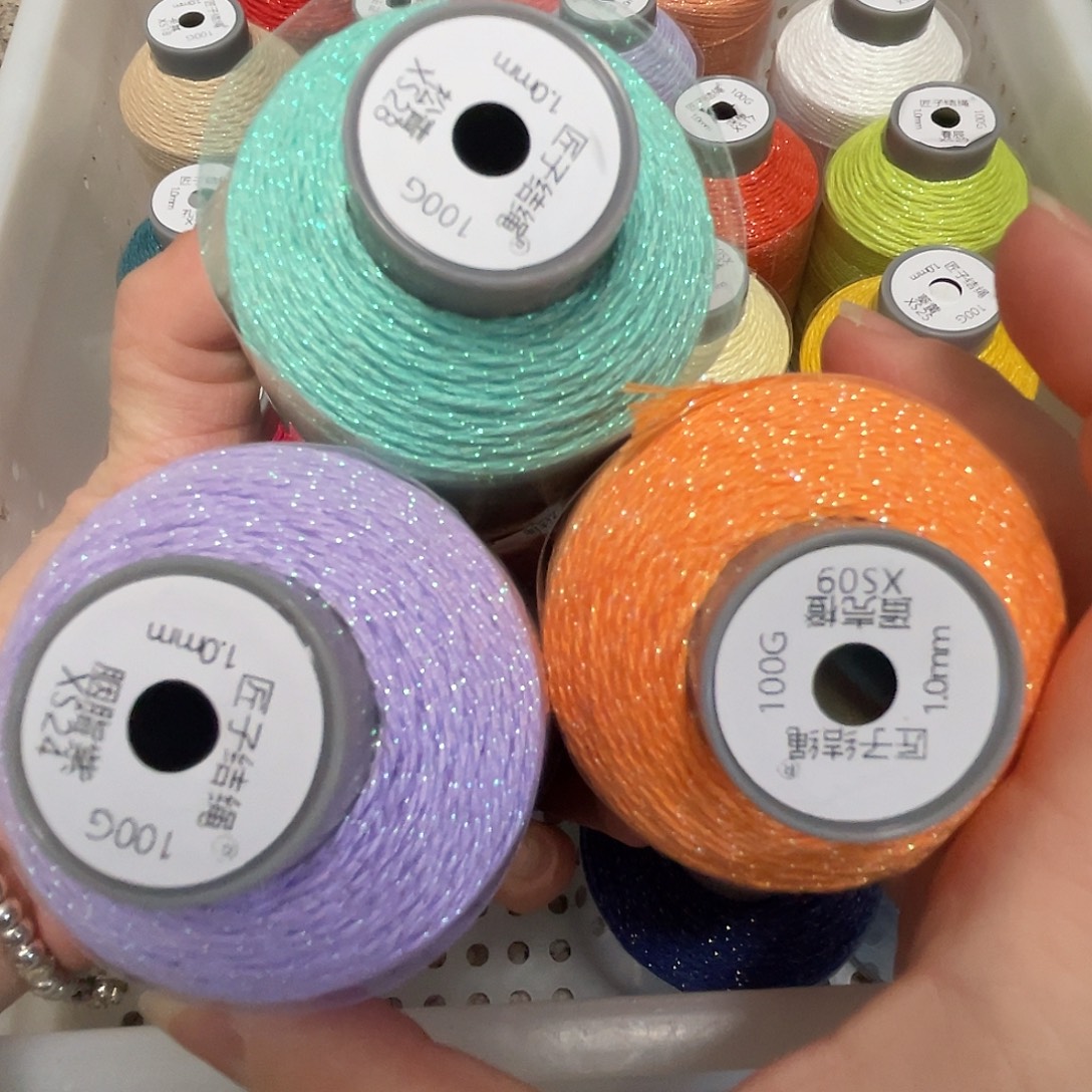 聚酯纤维1.0手搓棉100克胭脂紫蛋壳橙松青
