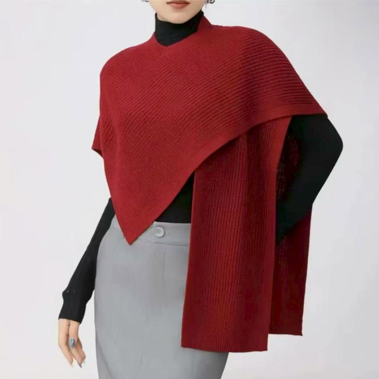  新款简约百搭时尚造型披肩围巾5800043