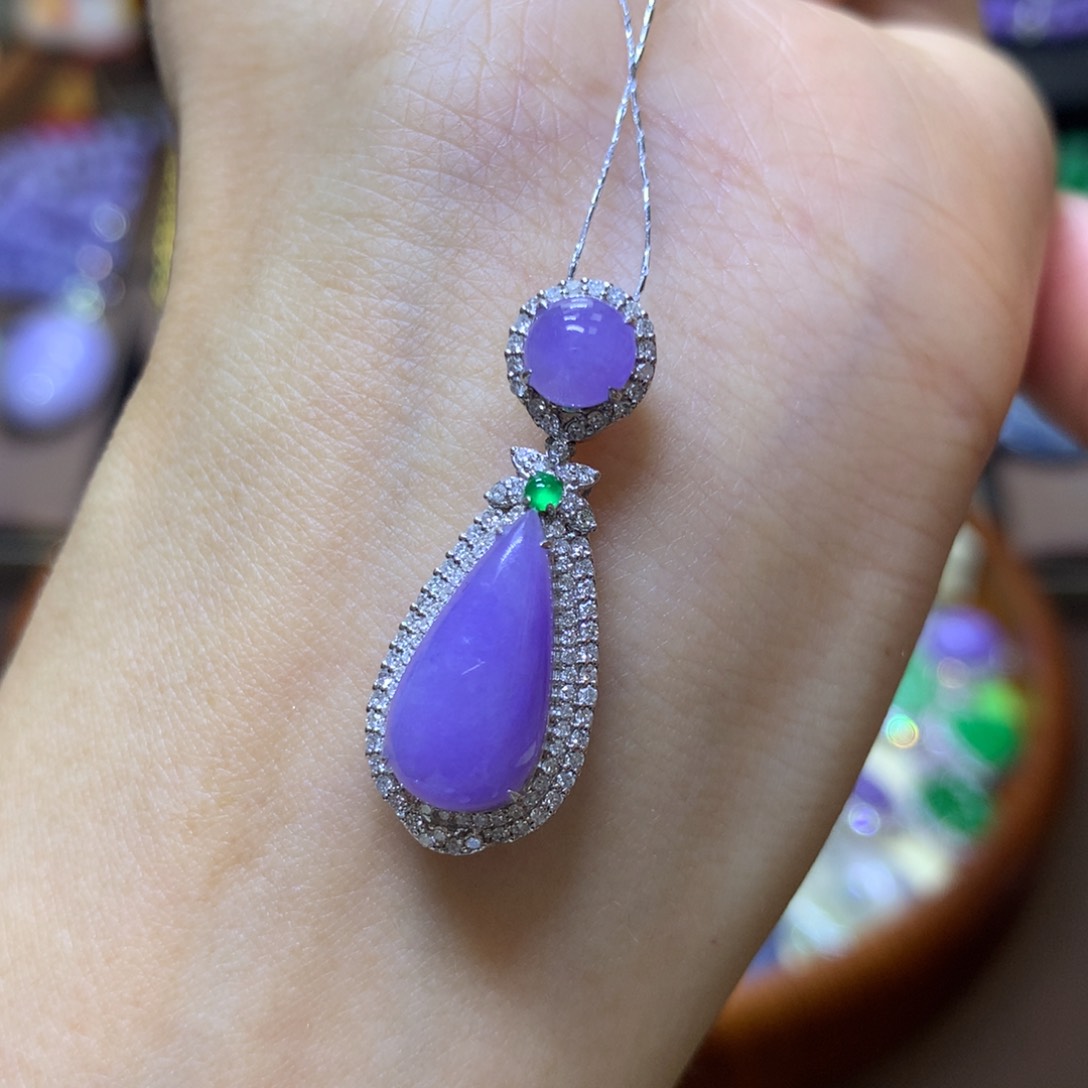 【闪购商品】翡翠颈饰18K金镶嵌翡翠