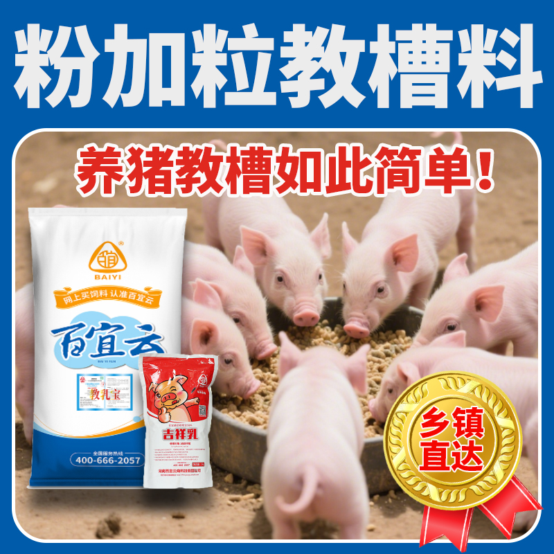 百宜云教槽料教乳宝粉加粒小猪开口饲料内含猪奶粉母猪奶水少可用