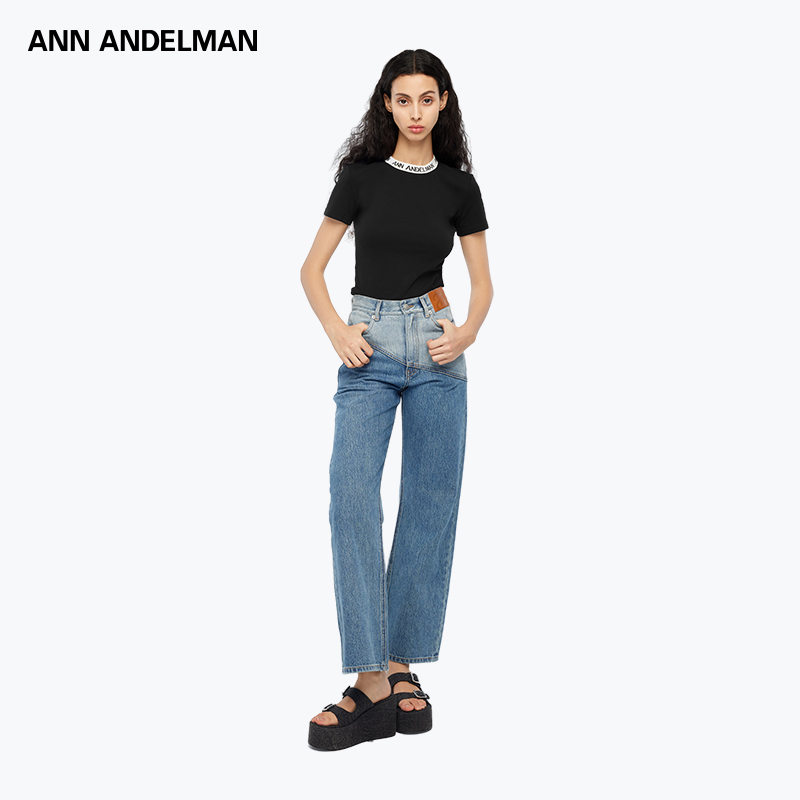ANN ANDELMAN 2024新品LOGO圆领短袖T恤设计感小众上衣