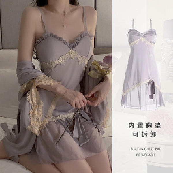 做你的猫/黑色蕾丝御姐睡衣抹胸吊带睡裙浪漫唯美轻奢家居服M24