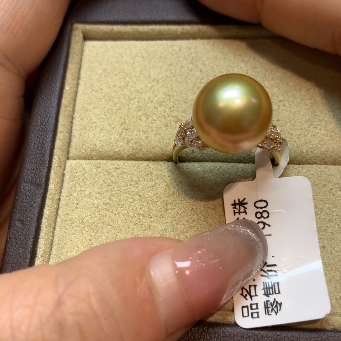 海水珍珠戒指14K金镶嵌
