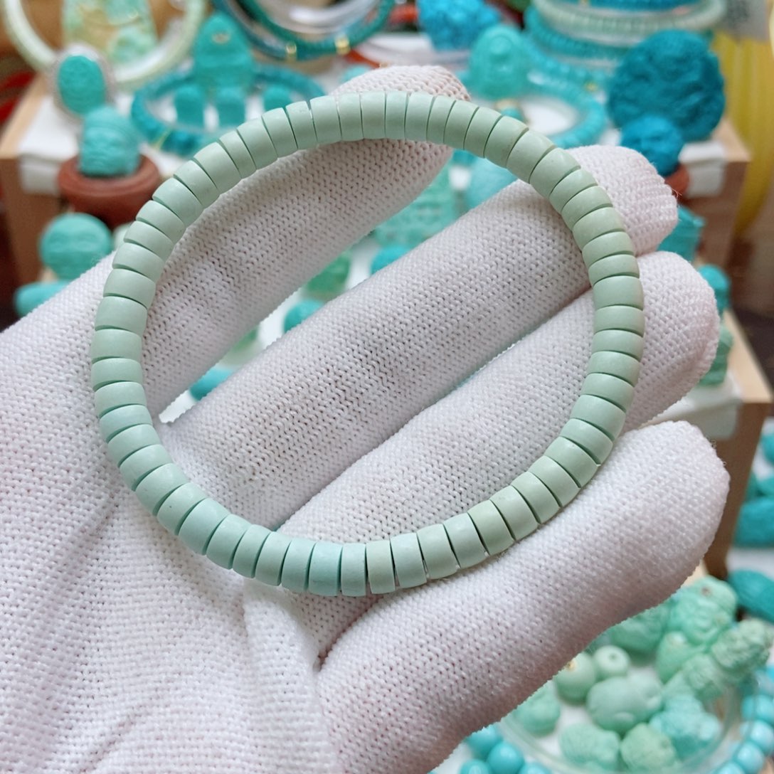 绿松石未镶嵌直切手串6mm