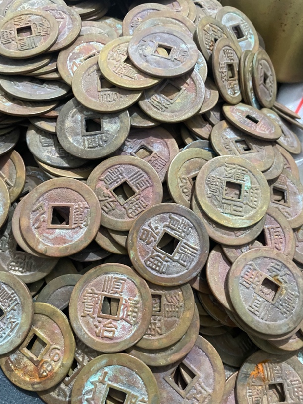 水坑锈工艺品铜钱一百枚