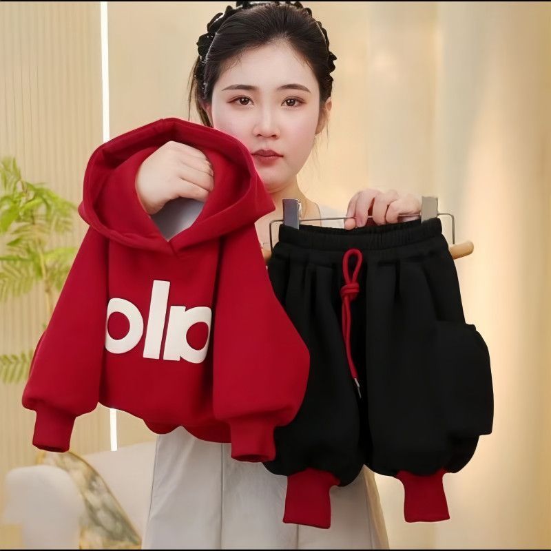 男女童秋冬装套装2025新款连帽卫衣韩版宝宝洋气上衣裤子保暖女童