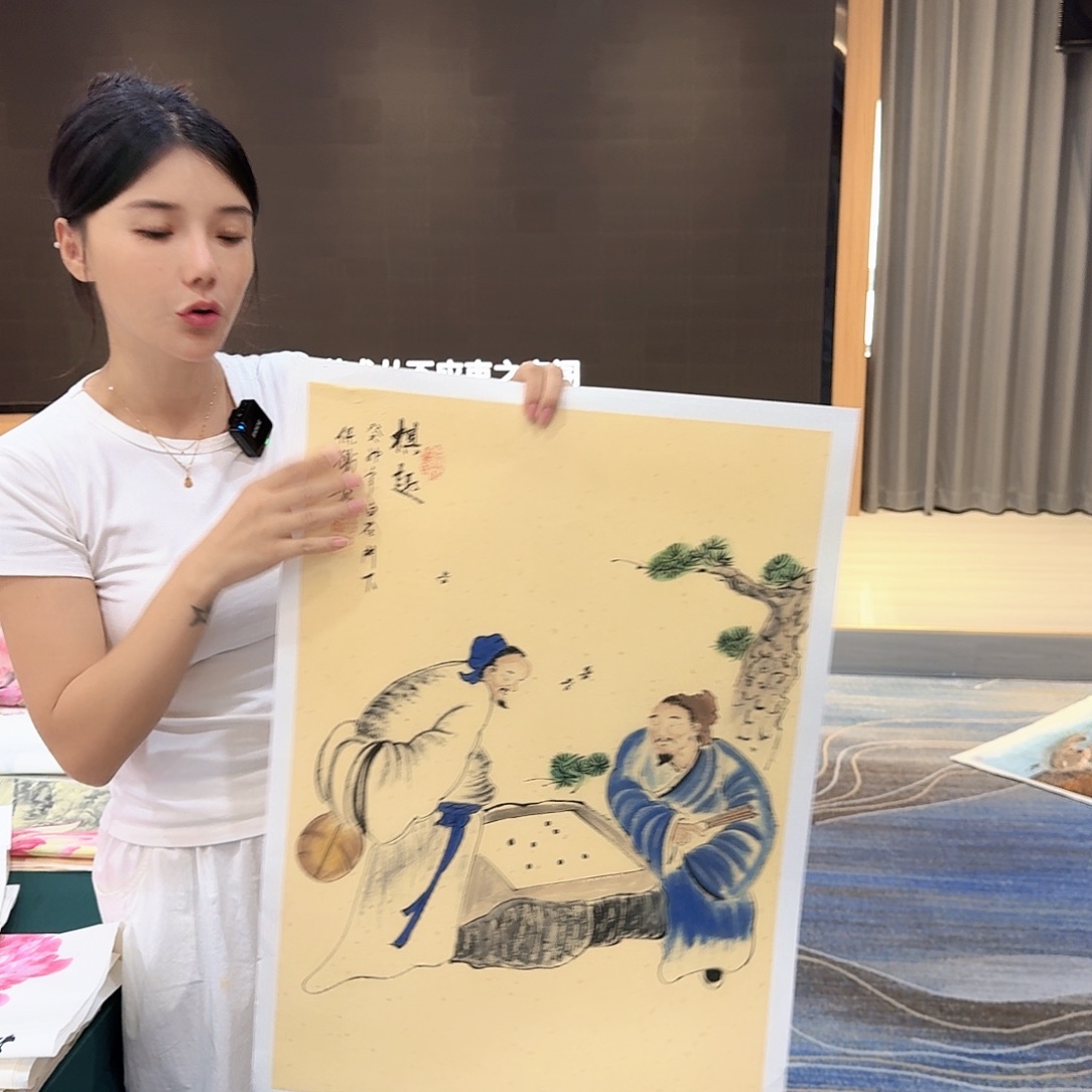 国画美女你好国画作品，哈哈哈哈哈