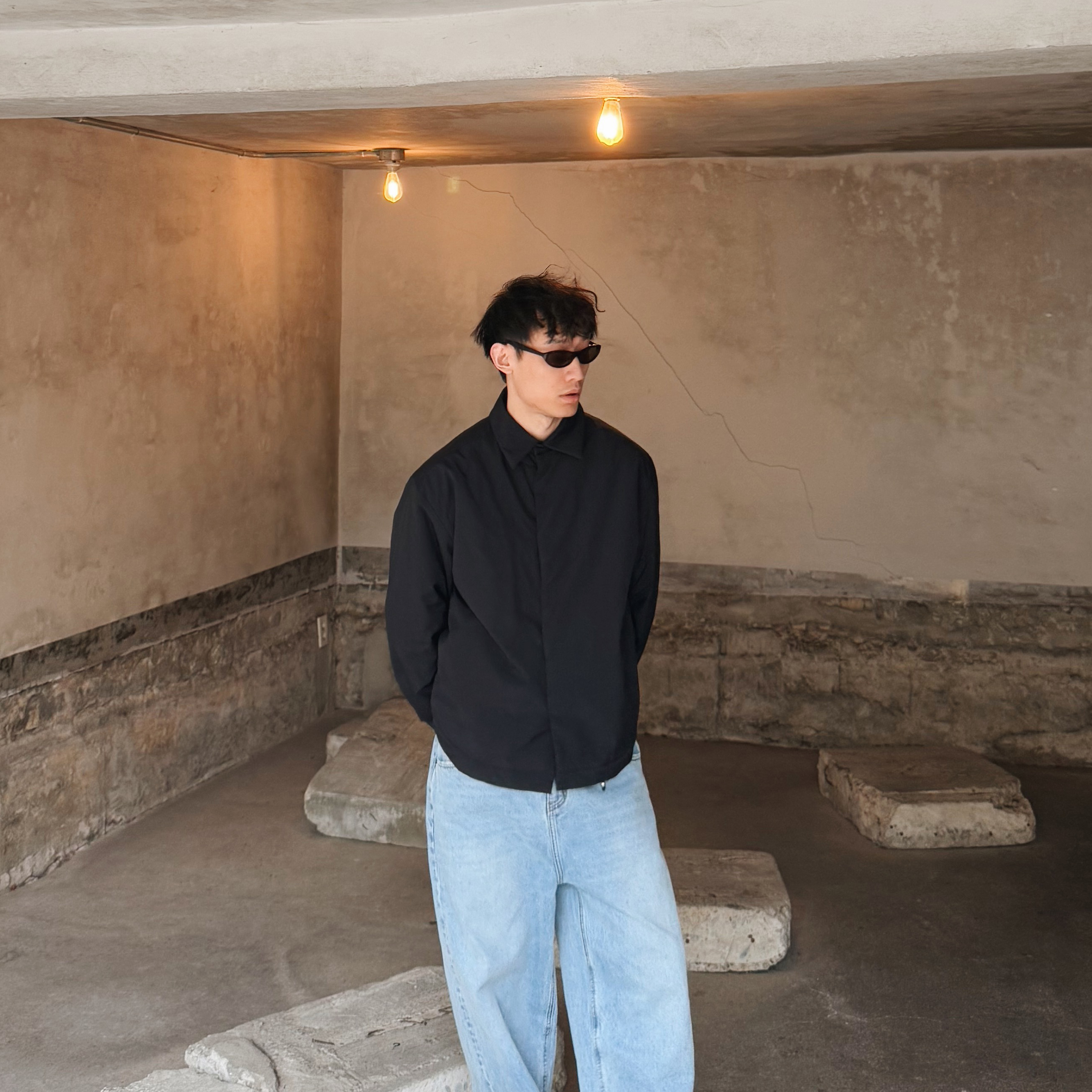 oarism 25SS 磁吸扣棉服衬衫男女宽松休闲纯色新雪丽保暖外套夹克